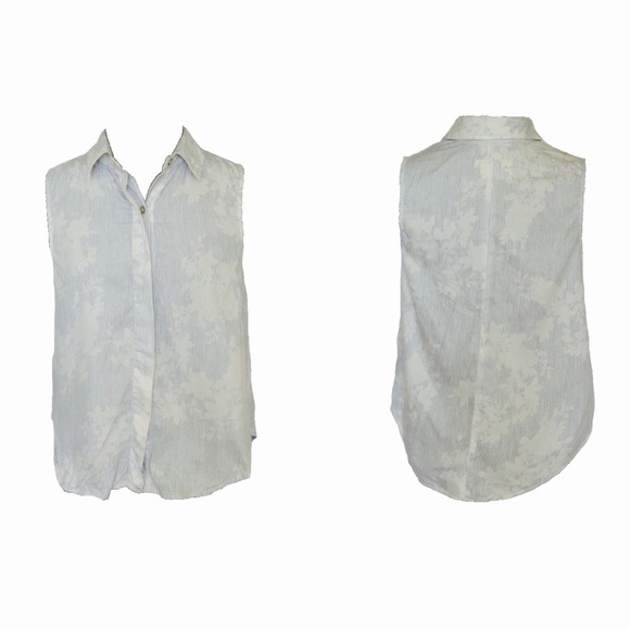 Rag & Bone Blue and White Stripe and Floral Button Up, Size S 🗣LAST CHANCE🗣 - Picture 1 of 6